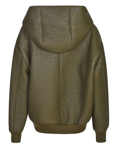 miu miu green leather jacket|Miu Miu Zipped Leather Jacket in Green .